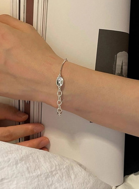 小众设计凹面豆豆手链女简约冷淡风百搭气质手环ins风个性手饰潮