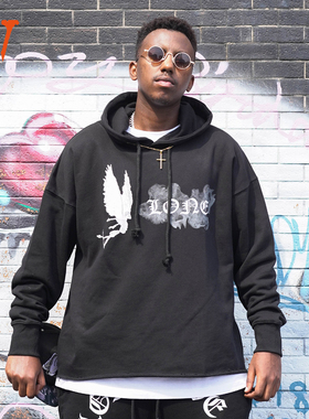 VLONE烟雾恶魔系列Smoke Demon Angel撞色天使V字连帽卫衣情侣款