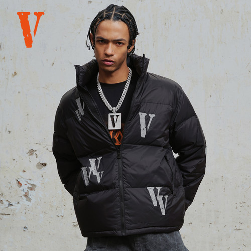 VLONE 3M反光系列 满天星面包LOGO刺绣宽松立领加厚羽绒服 情侣款