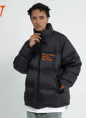 VLONE冬季羽绒服男女同款立领短款2025新款巨好看的外套刺绣情侣