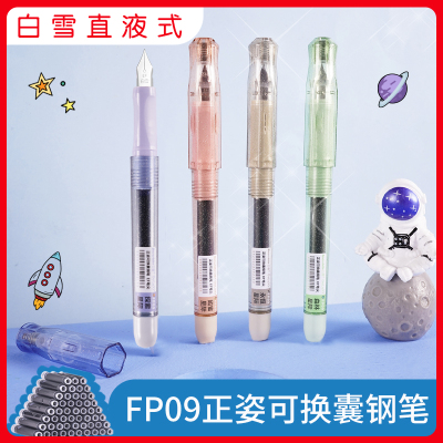 白雪钢笔FP09直液式可换墨囊正姿