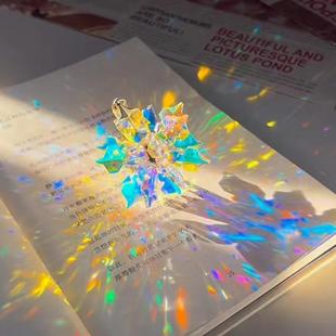 丁达尔效应摆件丁达尔效应摆件流光雪花水晶玫瑰花太阳捕手挂件桌