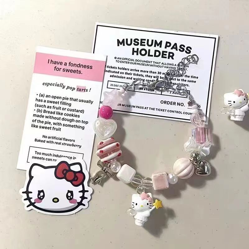 多巴胺少女可爱kt猫串珠手链女甜美精致百搭时尚童趣卡通手串韩版