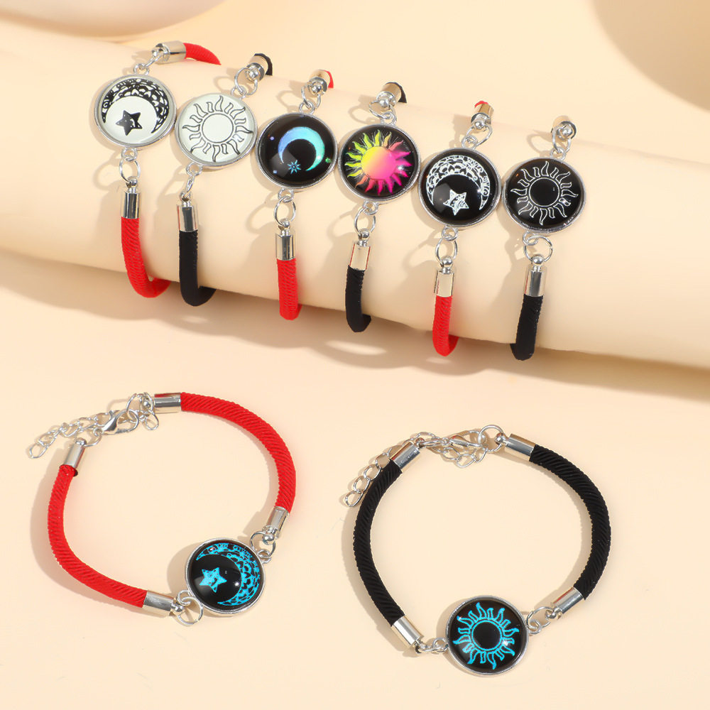 【一对装】夜光日月情侣手链闺蜜手环小众时尚百搭手绳手饰韩网红