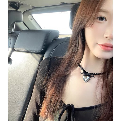 韩国东大门爆款网红甜美爱心蝴蝶结珍珠项链女短时尚颈链锁骨链潮
