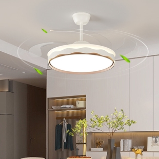 2025新款 家用隐形风扇灯客厅餐厅室房间电风扇吊灯变频吊扇灯卧
