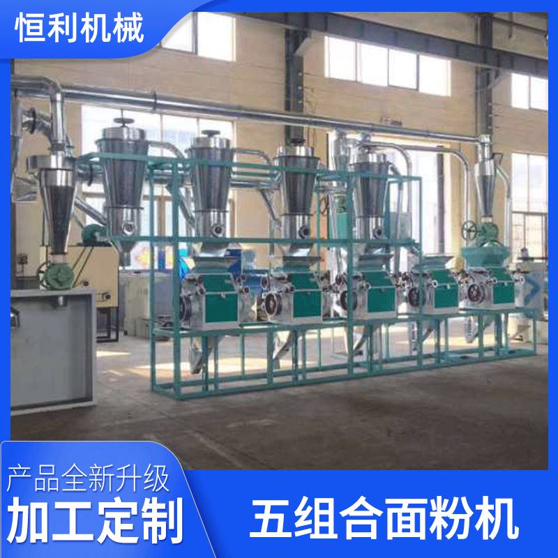 漯河恒利机械 元罗提粉系列五组合中型面粉设备 五机一次净磨面机