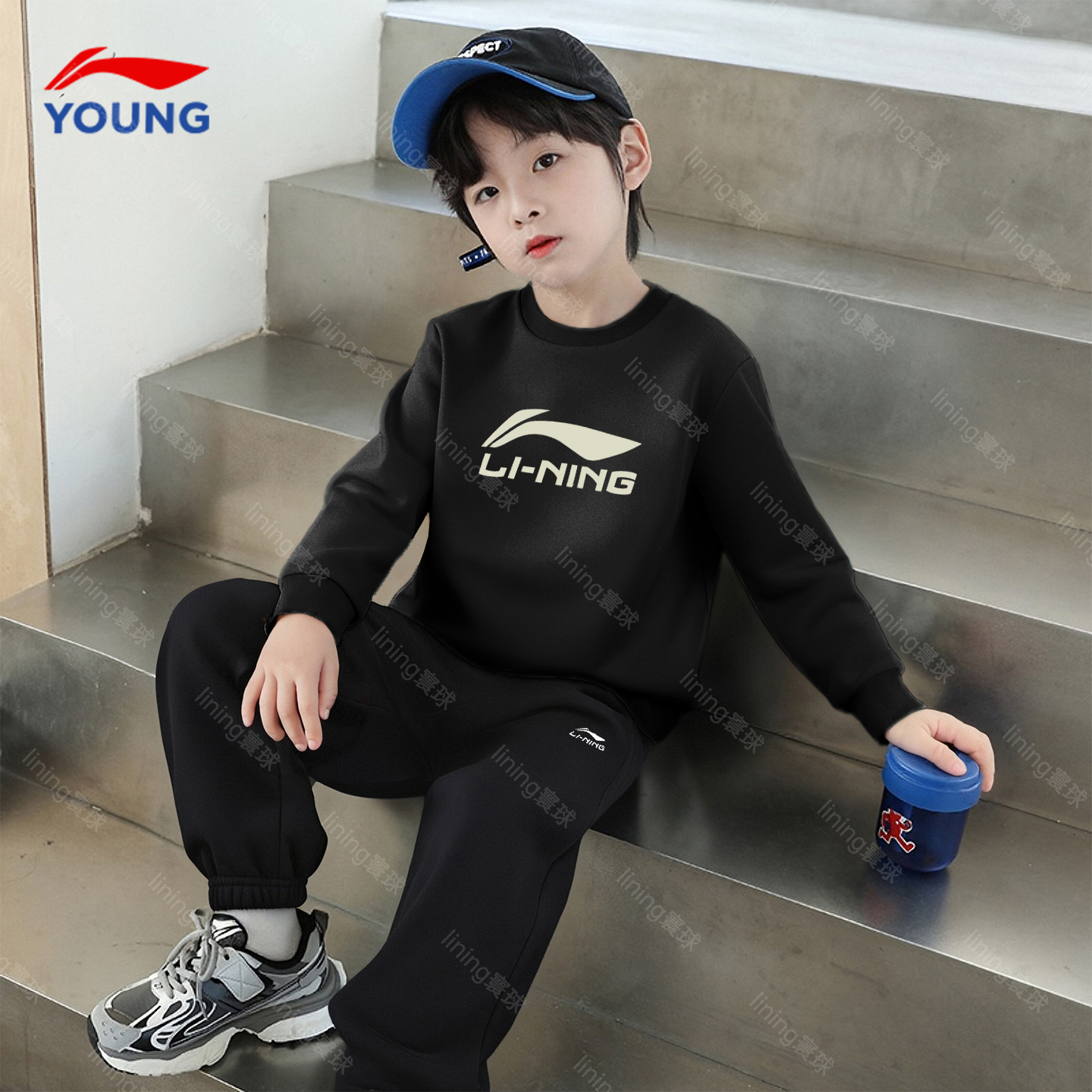 李宁儿童套装男大童秋季套装2025