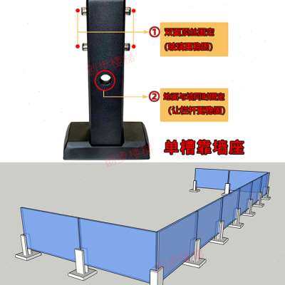 楼梯护栏1夹2钢化玻璃连接游泳池玻璃夹扶手固定夹铝合金栏杆配件