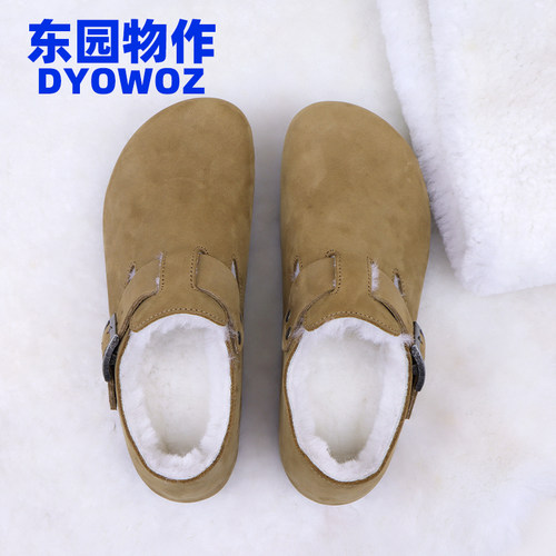 勃肯软木鞋全包加毛防滑耐磨日系