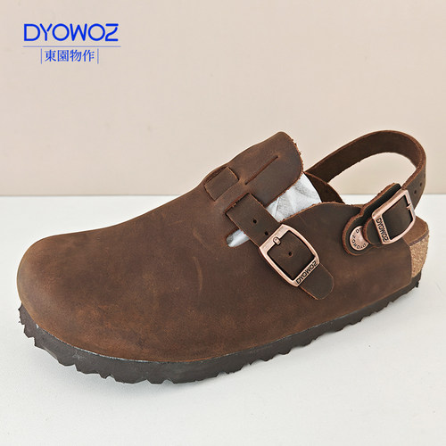 东园物作头层牛皮两穿勃肯鞋