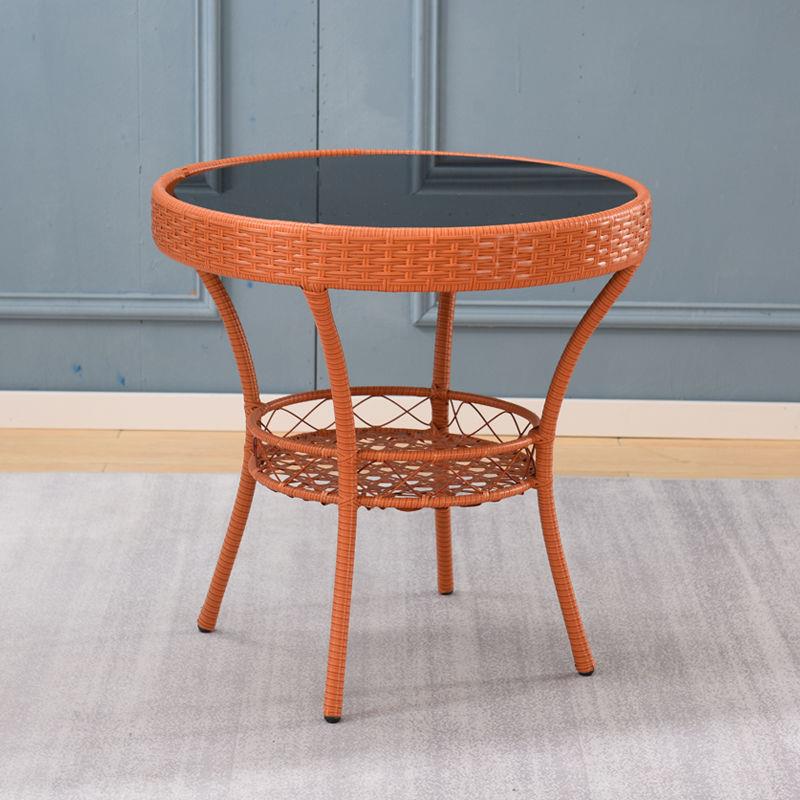 阳台小茶几卧室藤编储物桌子迷你小圆桌子简约休闲