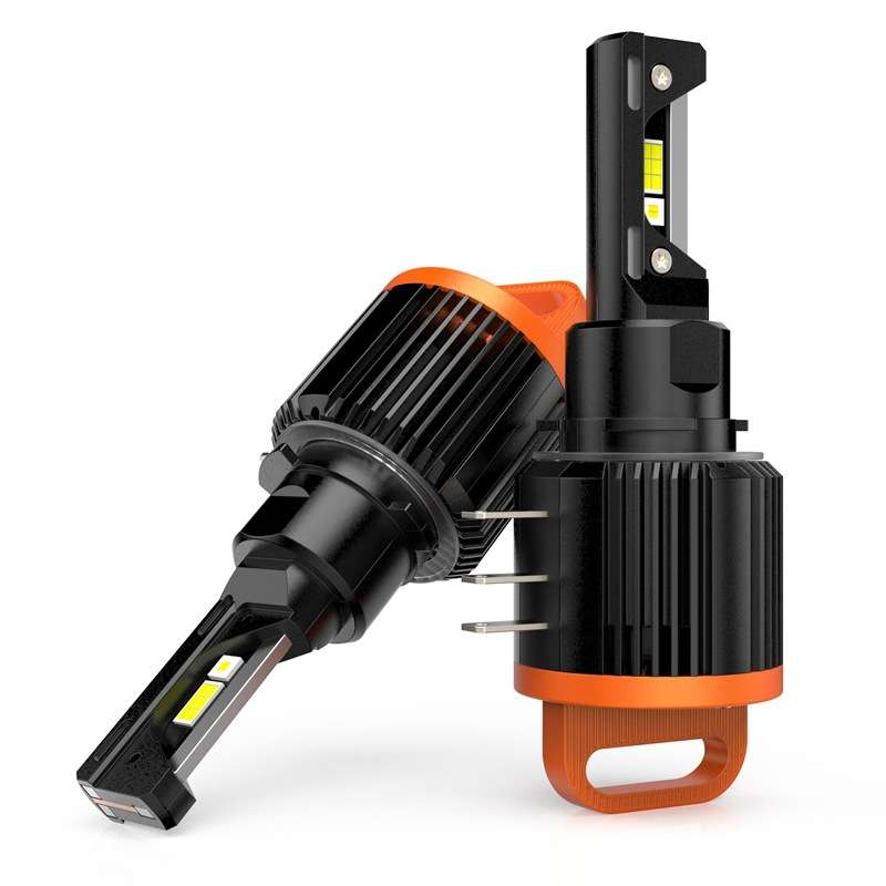 汽车H15大功率LED灯12V50W三铜管散热汽车大灯LED灯泡