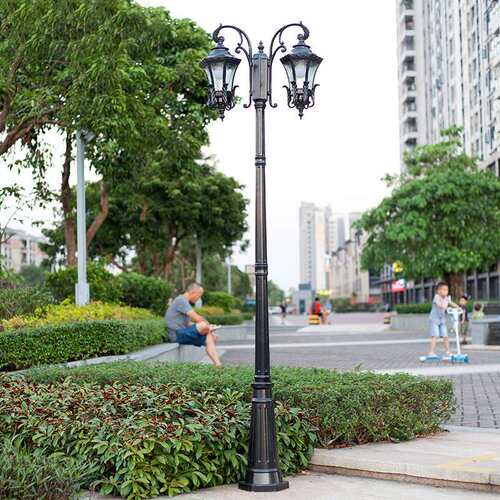 仿古路灯欧式户外防水景观220v接电高杆室外庭院led小区花园别墅