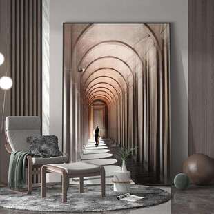 现代轻奢客厅玄关欧式装饰画长廊过道人物背景个性墙壁竖版挂画