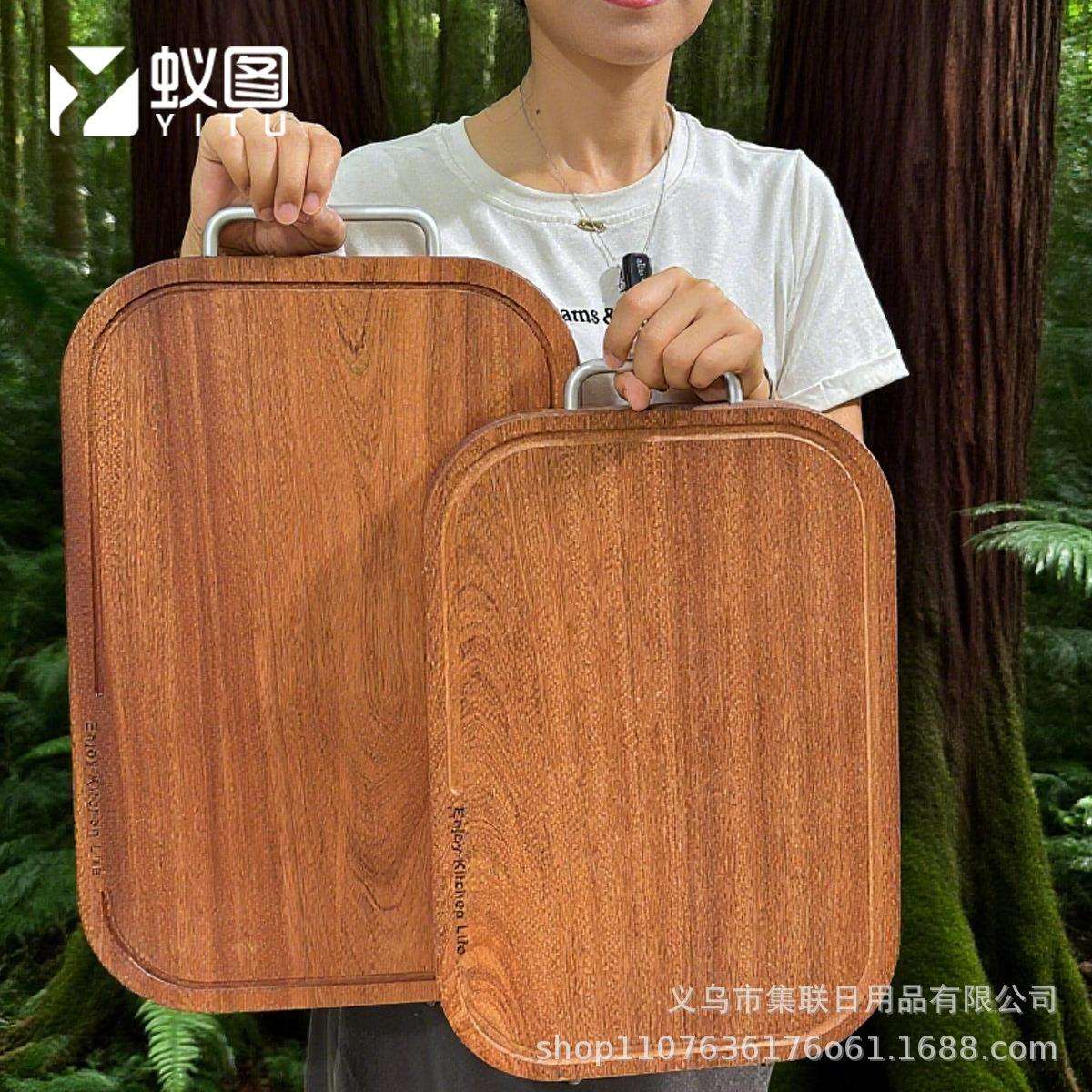 乌檀木菜板防霉实木砧板家用木质切菜板枮板厨房案板