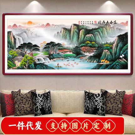 富春山居图5d贴钻钻石画2021新款客厅山水风景画流水生财大幅满钻