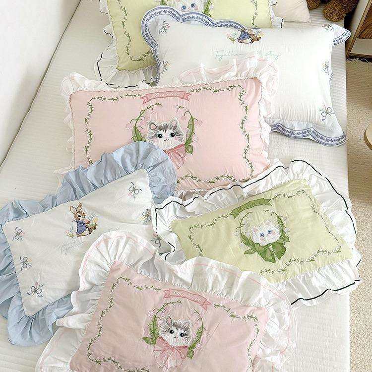 A类全棉枕套枕头皮宝宝枕芯套纯棉绣花水洗全棉儿童枕头套单枕套