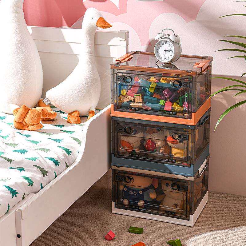 塑料收纳箱透明带盖整理箱玩具衣服储物箱特大号有轮子塑料加厚