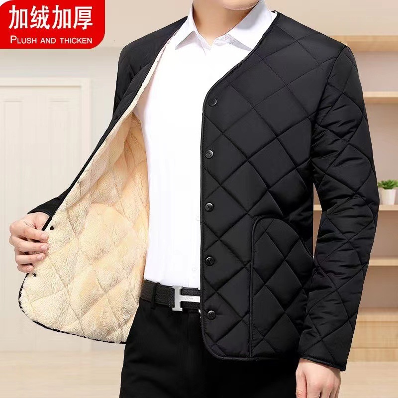 秋冬大码休闲加绒棉服加厚棉内胆