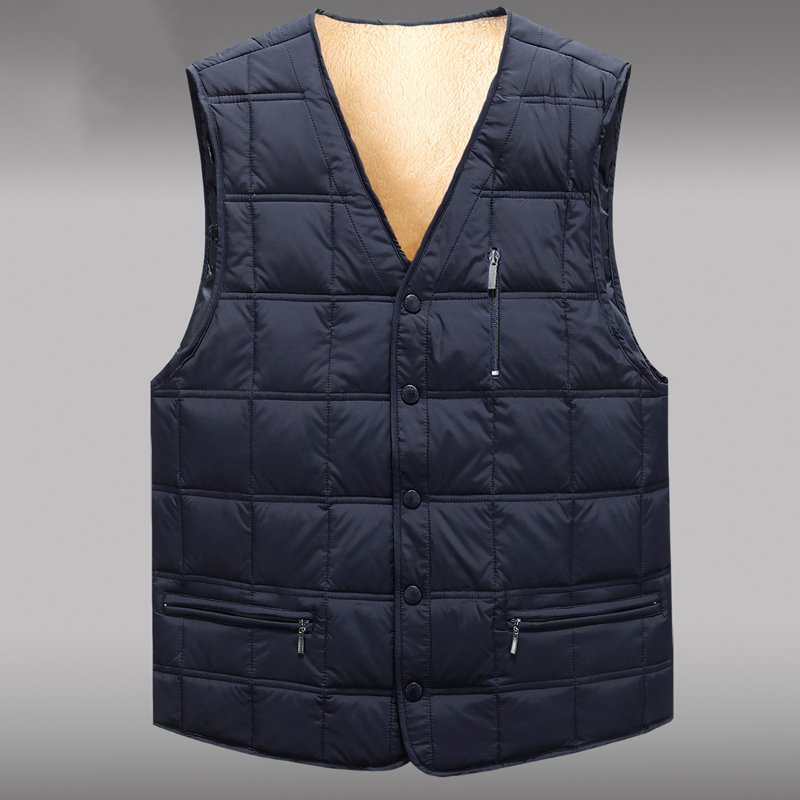 加绒加厚大码休闲棉马甲拉链口袋