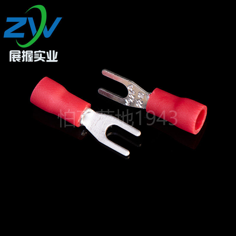 国标 SV1.25-3 紫铜叉形引进预绝缘端头 冷压护套接线端子 1000只