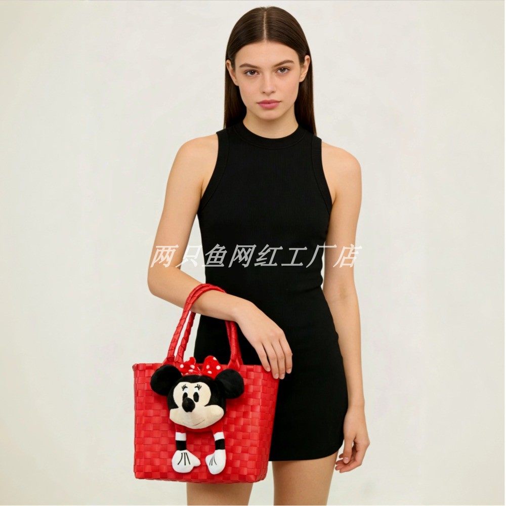 大容量卡通菜篮子编织包防水野餐篮伴手礼礼品袋手拎手提包包女,箱包皮具/热销女包/男包,手拿包,淘宝优惠券,粉丝福利购,淘宝优惠卷