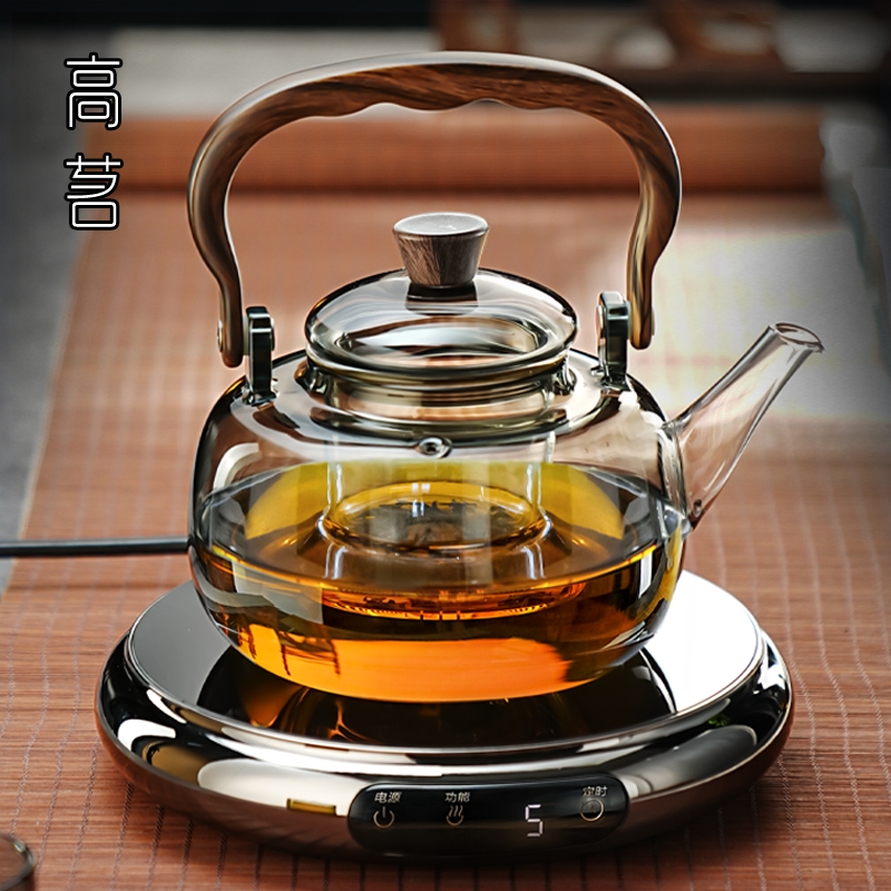 超薄迷你电陶炉煮茶壶套装2025新功能静音小型茶炉烧水玻璃壶款多