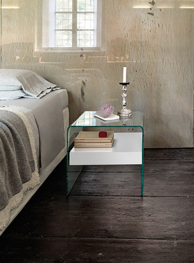 意大利进口正版 Fiam 玻璃床头柜 Rialto night 边几