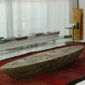 oval 意大利进口正版 Patchwork 实木长凳 hemispher Cappellini