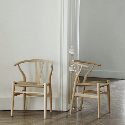 CarlHansen叉骨椅Y椅实木简约