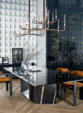 意大利进口正版 Gallotti&Radice 餐桌玻璃 Platium 大理石意式