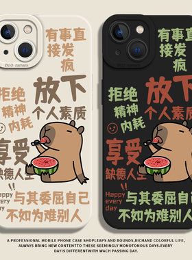 放下个人素质适用小米13pro手机壳17/14/15/12s卡皮巴拉10红米k70至尊11ultra/k80k60水豚k50k40k90硅胶note9