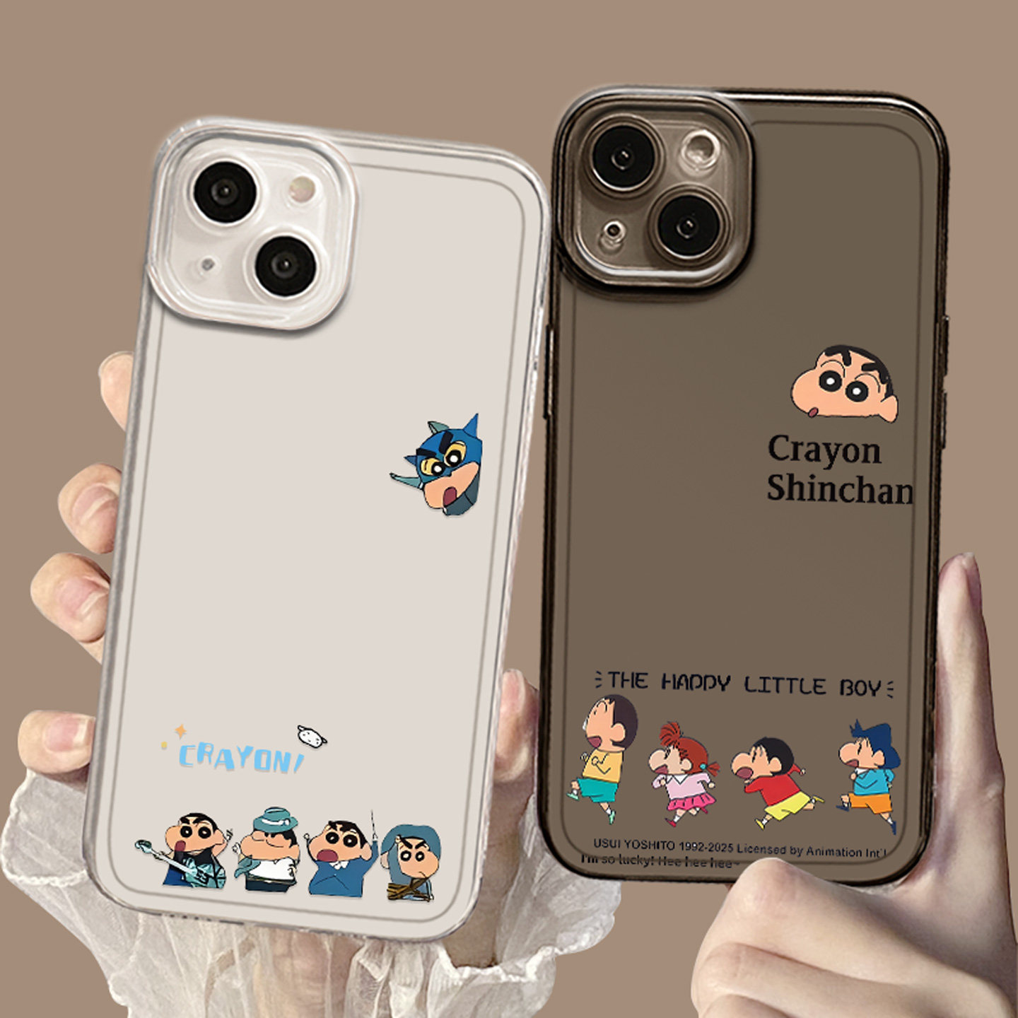 吉他蜡笔小新适用苹果17手机壳e卡通iphone16可爱15promax新款14plus硅胶13mini高级感12小众11女生x/xr/xs/8