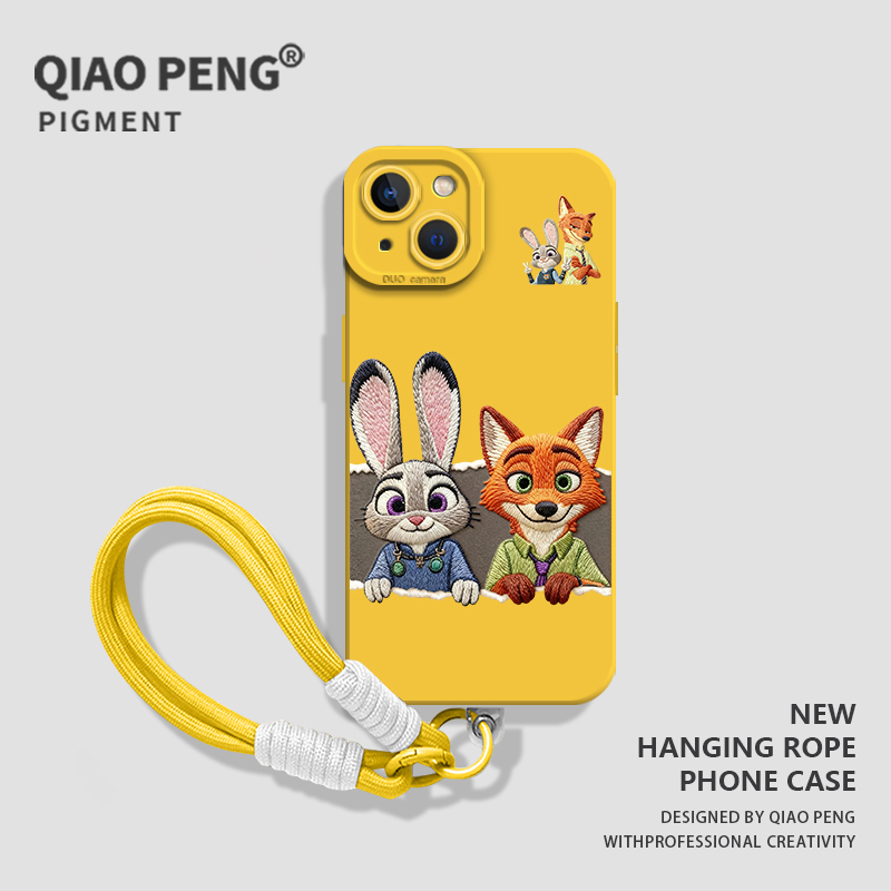 适用华为手机壳尼克朱迪挂绳