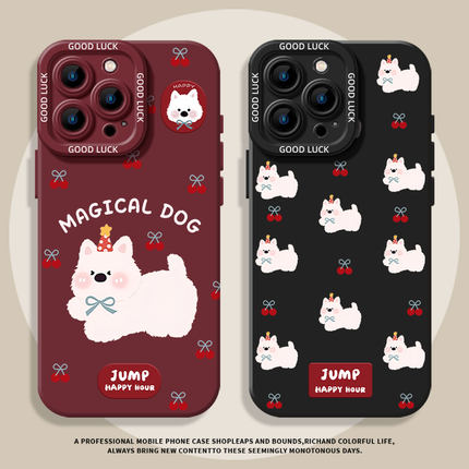 西高地适用小米17promax手机壳15小狗12樱桃13高级14红米k90k80k70k60k50k40可爱note11卡通10新年turbo4红色