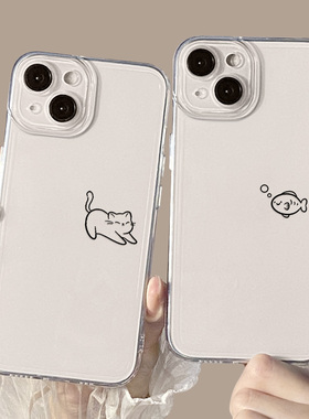 猫咪鱼适用小米17pro手机壳12/14套13/15新款10s红米k70至尊k80k60透明11ultra男k50k40k90/civi4高级感note9