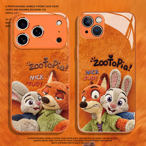 毛绒尼克朱迪手机壳适用苹果