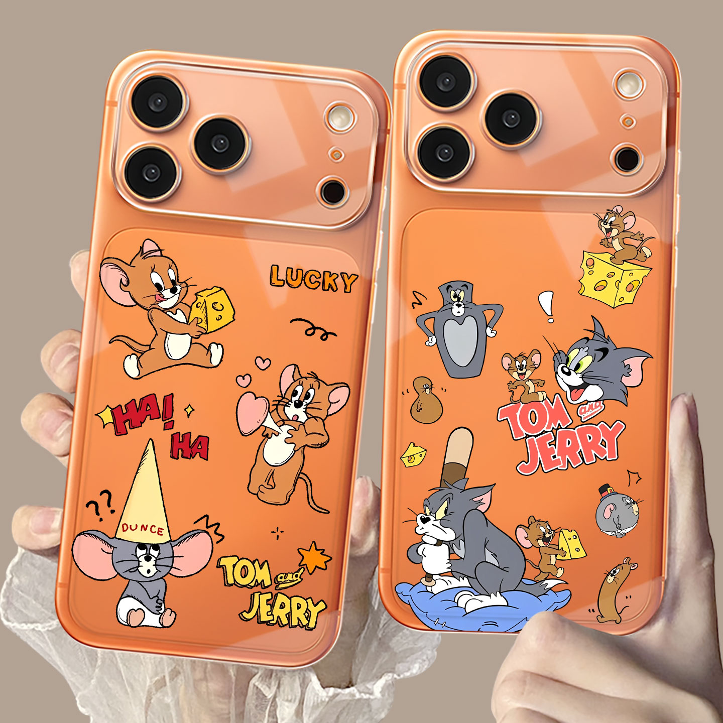 适用苹果系列手机壳可爱猫和老鼠