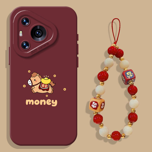 适用荣耀手机壳暴富小马挂绳