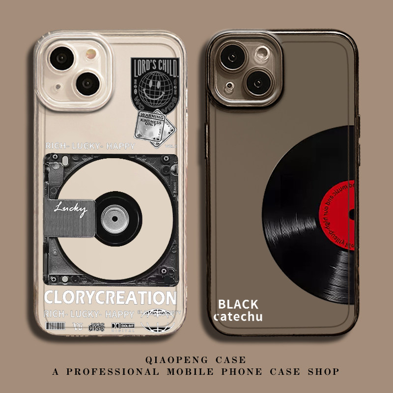 唱片cd适用iqoo11手机壳12透明neo10pro一加13黑胶1+ace5胶片3/15/2v新款z9turbo+套8/7se/6魅族21/oppo/vivo