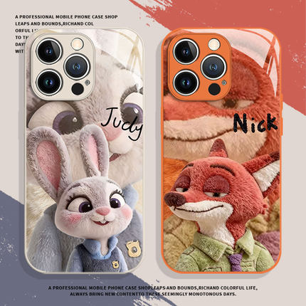 毛绒朱迪尼克适用小米17promax手机壳14疯狂动物城12狐狸13兔子note15红米k90k80k70k60k50k40情侣11男turbo4