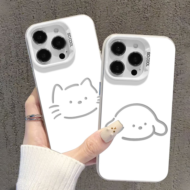 适用小米红米系列手机壳猫狗情侣