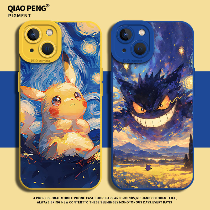 适用宝可梦油画手机壳小米红米
