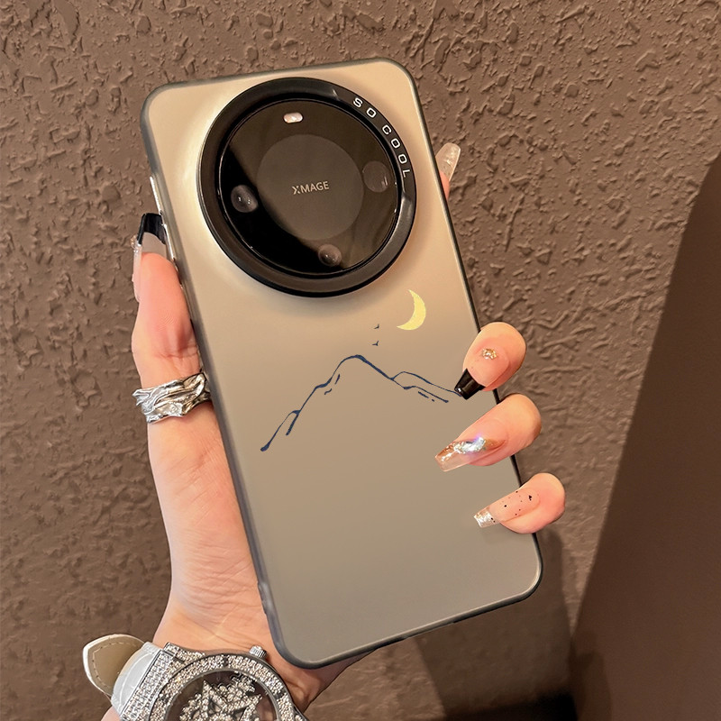 适用vivox300手机壳线条日月山脉