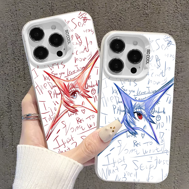eva绫波丽适用苹果15Promax手机壳iPhone17明日香16涂鸦14新款13二次元plus动漫12线稿11男生mini彩银x/xr/xs