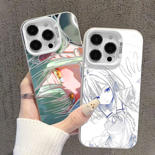 素描若叶睦适用iqoo15手机壳13新款12动漫1+11二次元z10turbo+/neo9pro一加ace5/3/2v/8/7/6魅族21/oppo/vivo