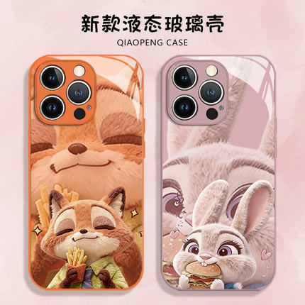 尼克朱迪情侣适用小米17promax手机壳15疯狂动物城12s毛绒13薯条14红米k90k80k70k60k50k40汉堡note11/turbo4