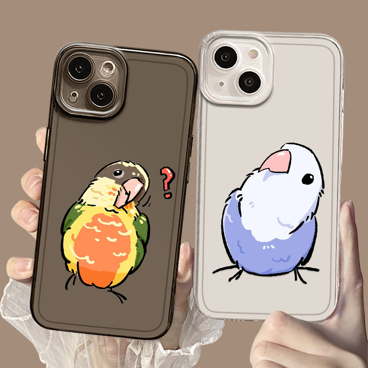 鹦鹉适用苹果17手机壳iPhone16promax卡通15可爱13小鸟14小鸡plus趣味12萌宠mini小众11高级情侣18透明xs新款
