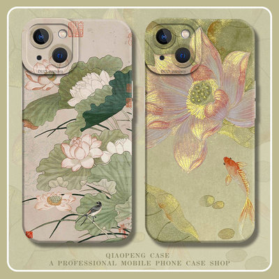 荷花锦鲤手机壳适用华为系列